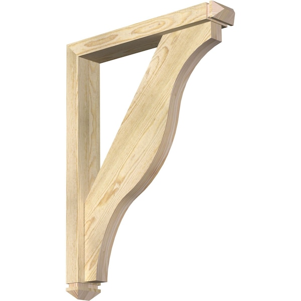Ekena Millwork Funston Arts and Crafts Rough Sawn Bracket w/ Offset Brace, Douglas Fir, 4"W x 24"D x 32"H BKT0402X24X32FST03RDF - main